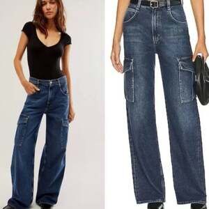 AGOLDE Minka Cargo Jean Size 27 Path Blue Wide Leg Denim Pants Baggy Loose